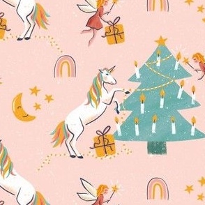 Magical Christmas - Unicorn fairy and rainbow small  