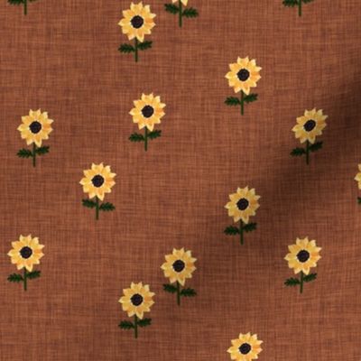 ditsy sunflower // sable linen