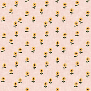 ditsy sunflower // pale pink linen