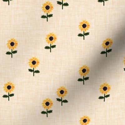 ditsy sunflower // blushy linen