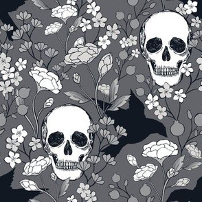 Garden of Skulls {Grey} medium