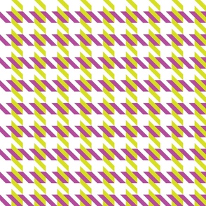 houndstooth chartreuse purple on white bg