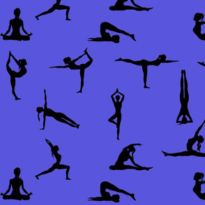 Yoga poses,yoga pattern,purple background 