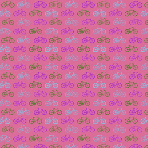 Bicycles in Retro Pink (Small Scale)