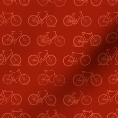 Retro Bicycles Red Pattern (Mini Scale)