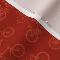 Retro Bicycles Red Pattern (Mini Scale)