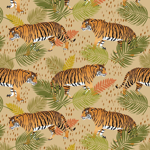 Orange Tiger On The Prowl-Khaki