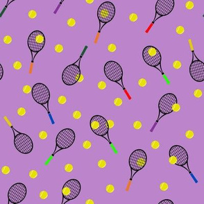 Tennis Racquets and Balls-Purple