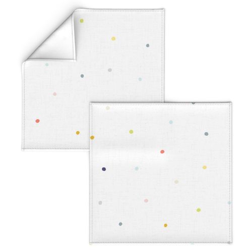 Small Papercut Polka Dots M+M Rainbow White by Friztin