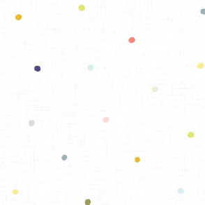 Small Papercut Polka Dots M+M Rainbow White by Friztin