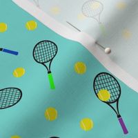 Tennis Racquets and Balls-Aqua