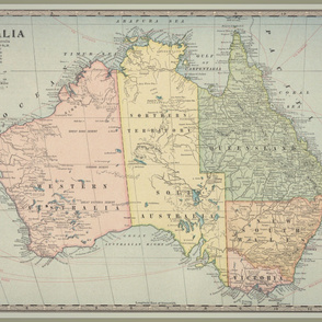 1899 Australia map, large yard