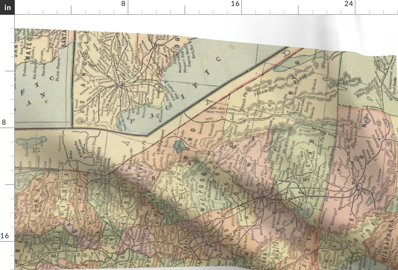1899 California map, large yard