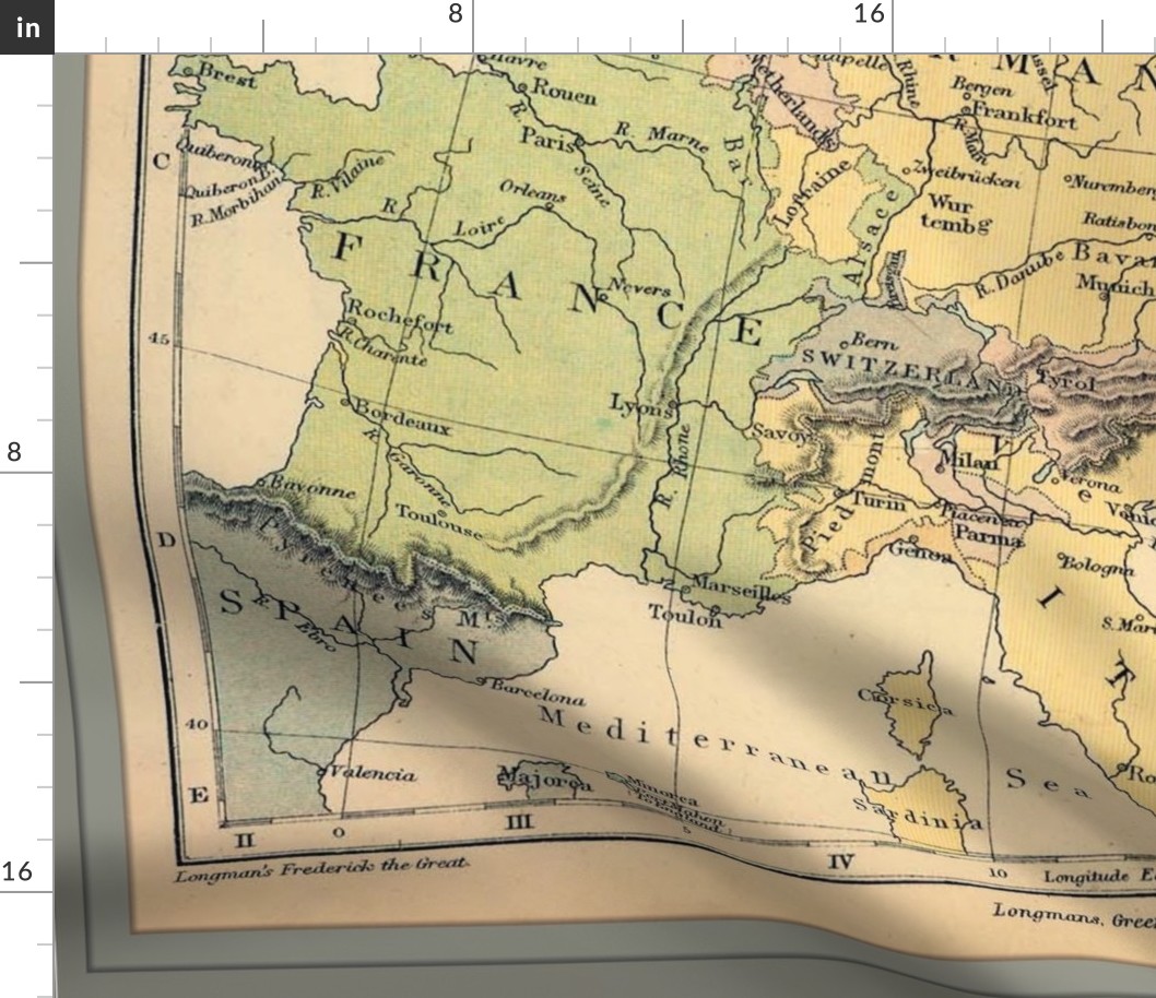 1740 Europe map, large