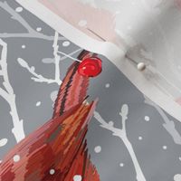 Snowy Cardinal Love | Cool Gray