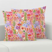 Calico Cat Garden on pink