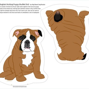 Bulldog Puppy 1- 21"x18" fat qtr cut and sew by BigBlackDogStudio