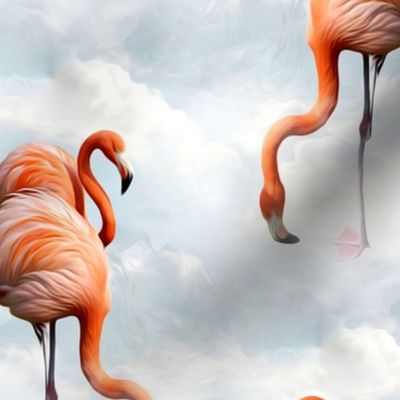 flamingos in the sky - large