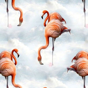 flamingos in the sky - medium