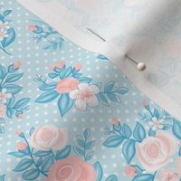 Retro Flowers_Rose Quartz-Light Blue_50Size