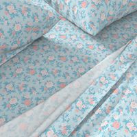 Retro Flowers_Rose Quartz-Light Blue_50Size