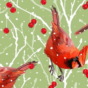 Snowy Cardinal Love | Celery Green 3