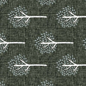 rotated winter trees // blue olive linen