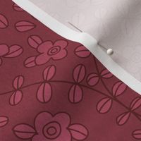 Floral vine ogee in red