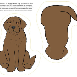 Chocolate Lab Puppy - fat qtr cut and sew 21"x18" Petal Sig Cotton