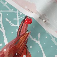 Snowy Cardinal Love | Hint of Mint