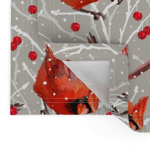 Snowy Cardinal Love | Fresh Mushroom Grey