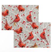 Snowy Cardinal Love | Fresh Mushroom Grey