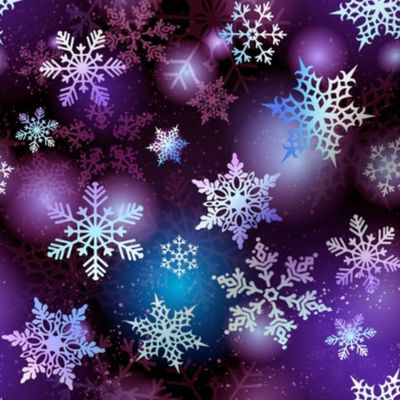 Winter purple snowflakes SMALL