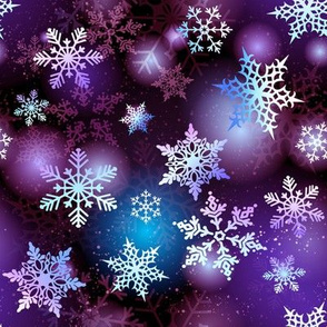 Winter purple snowflakes SMALL