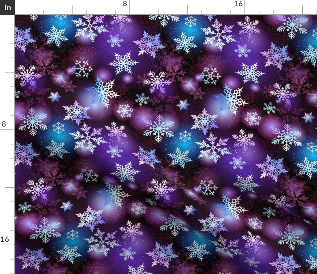 Winter purple snowflakes SMALL