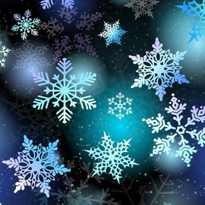 Blue winter snowflakes LARGE