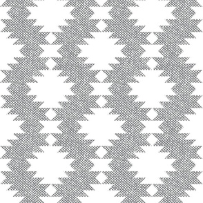 Aztec Kilim burlap texture gray white diamonds Wallpaper