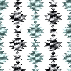 Aztec Kilim burlap texture pine green black