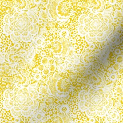 Yellow and white dove lace floral
