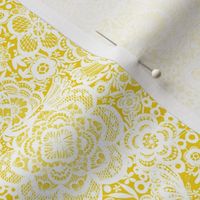 Yellow and white dove lace floral