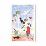 Downunder Backyard Birds tea towel