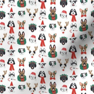 Red and Green Christmas Puppies mini