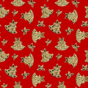 jingle bells - gold/red - small 