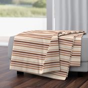 Retro Stripe Rich Browns Slubby Linen Look 