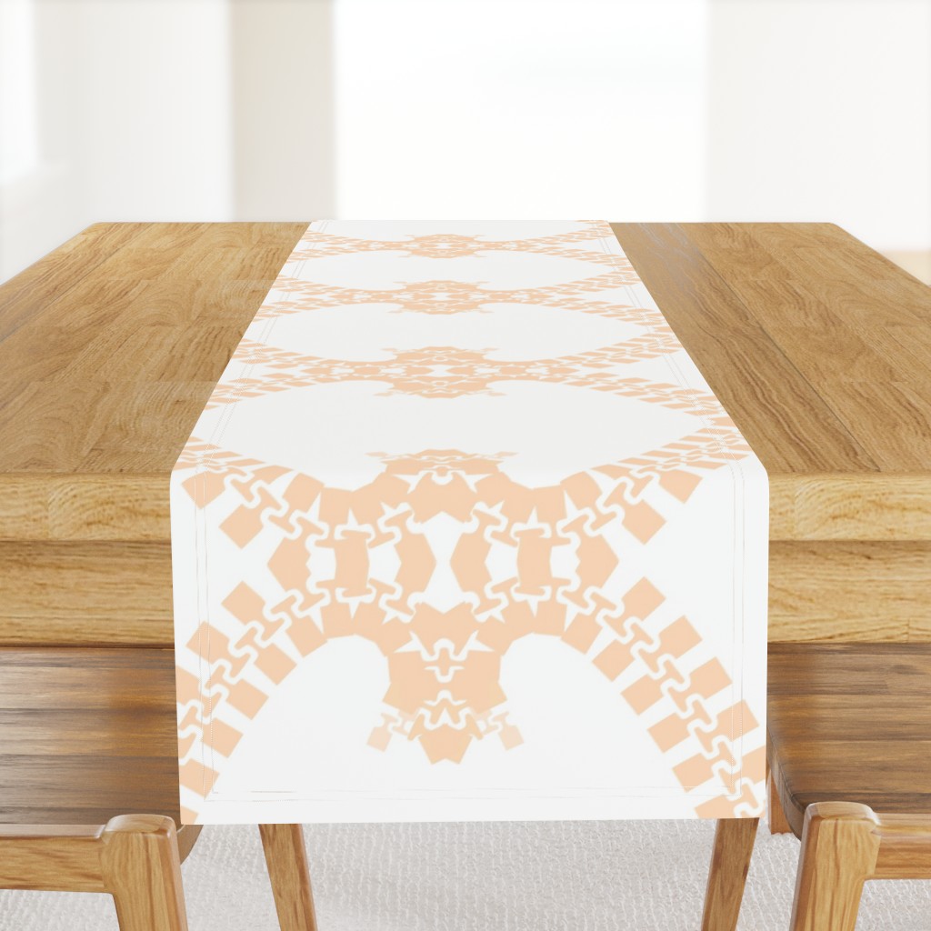 White Yellow Ogee Lattice Quatrefoil Large