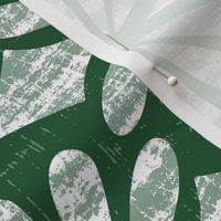 Solstice - Boho Geometric Emerald Green White Large Scale 