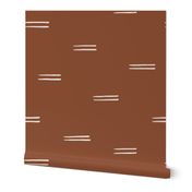 Mud Cloth Double Stripes on Rust