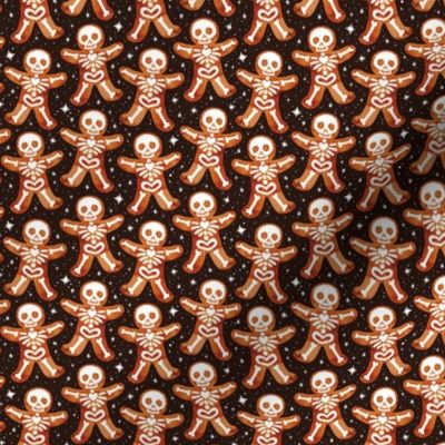 Gingerdead Men - Spooky Gingerbread Skeletons - Black 1/2 Size