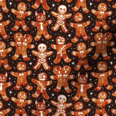 Gingerdead Men - Spooky Gingerbread - Black 3/4 size