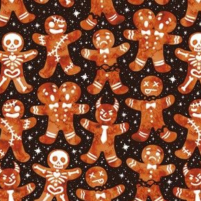 Gingerdead Men - Spooky Gingerbread - Black 3/4 size